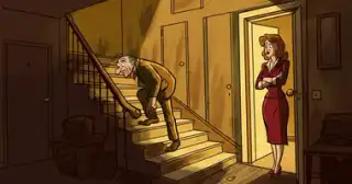 Виц: Пиян и стълби