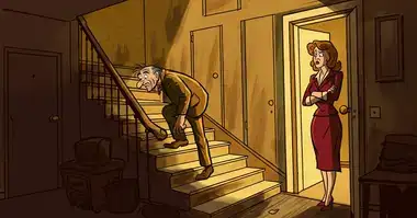 Виц: Пиян и стълби