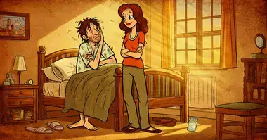 Виц: Пиян в леглото